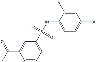 N-(4-bromo-2-fluorophenyl)-3-acetylbenzene-1-sulfonamide 구조식 이미지