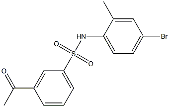 N-(4-bromo-2-methylphenyl)-3-acetylbenzene-1-sulfonamide 구조식 이미지