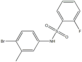 N-(4-bromo-3-methylphenyl)-2-fluorobenzenesulfonamide 구조식 이미지