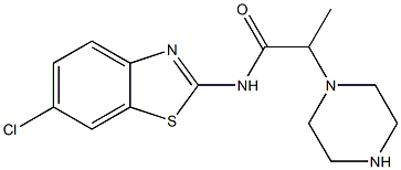 N-(6-chloro-1,3-benzothiazol-2-yl)-2-(piperazin-1-yl)propanamide Structure