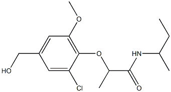 N-(butan-2-yl)-2-[2-chloro-4-(hydroxymethyl)-6-methoxyphenoxy]propanamide Structure