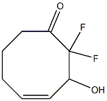 4-Cycloocten-1-one,  2,2-difluoro-3-hydroxy- Structure