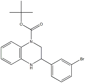 3-(3-Bromo-phenyl)-3,4-dihydro-2H-quinoxaline-1-carboxylic acid tert-butyl ester Structure