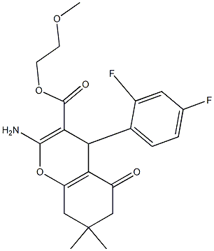 2-methoxyethyl 2-amino-4-(2,4-difluorophenyl)-7,7-dimethyl-5-oxo-5,6,7,8-tetrahydro-4H-chromene-3-carboxylate Structure