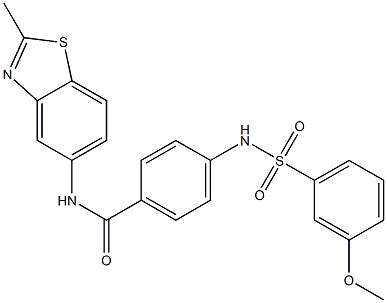 4-{[(3-methoxyphenyl)sulfonyl]amino}-N-(2-methyl-1,3-benzothiazol-5-yl)benzamide 구조식 이미지