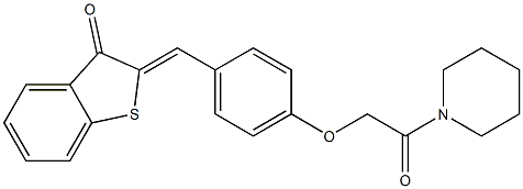 2-{4-[2-oxo-2-(1-piperidinyl)ethoxy]benzylidene}-1-benzothiophen-3(2H)-one 구조식 이미지