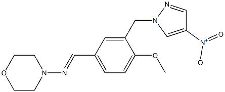 4-{[3-({4-nitro-1H-pyrazol-1-yl}methyl)-4-methoxybenzylidene]amino}morpholine Structure