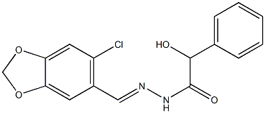 N'-[(6-chloro-1,3-benzodioxol-5-yl)methylene]-2-hydroxy-2-phenylacetohydrazide 구조식 이미지