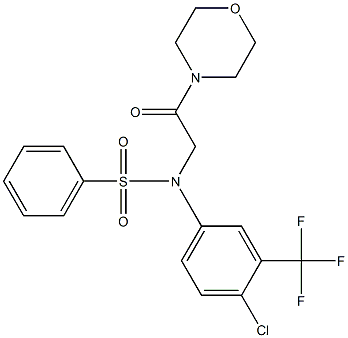 N-[4-chloro-3-(trifluoromethyl)phenyl]-N-[2-(4-morpholinyl)-2-oxoethyl]benzenesulfonamide Structure