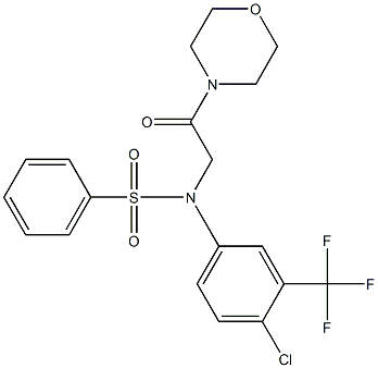 N-[4-chloro-3-(trifluoromethyl)phenyl]-N-[2-(4-morpholinyl)-2-oxoethyl]benzenesulfonamide 구조식 이미지