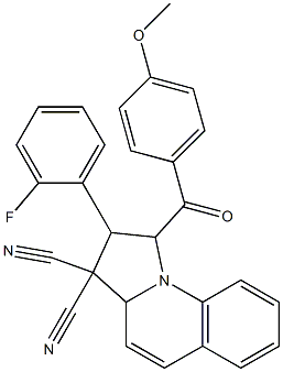 2-(2-fluorophenyl)-1-(4-methoxybenzoyl)-1,2-dihydropyrrolo[1,2-a]quinoline-3,3(3aH)-dicarbonitrile 구조식 이미지