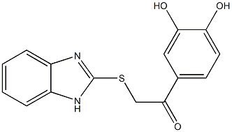 2-(1H-benzimidazol-2-ylsulfanyl)-1-(3,4-dihydroxyphenyl)ethanone 구조식 이미지