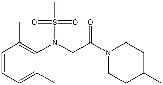 N-(2,6-dimethylphenyl)-N-[2-(4-methyl-1-piperidinyl)-2-oxoethyl]methanesulfonamide 구조식 이미지