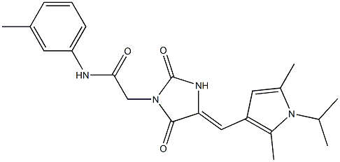 2-{4-[(1-isopropyl-2,5-dimethyl-1H-pyrrol-3-yl)methylene]-2,5-dioxo-1-imidazolidinyl}-N-(3-methylphenyl)acetamide 구조식 이미지