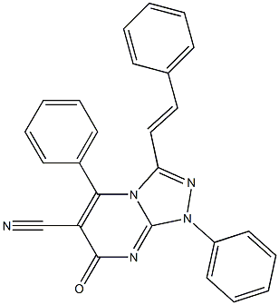 7-oxo-1,5-diphenyl-3-(2-phenylvinyl)-1,7-dihydro[1,2,4]triazolo[4,3-a]pyrimidine-6-carbonitrile 구조식 이미지