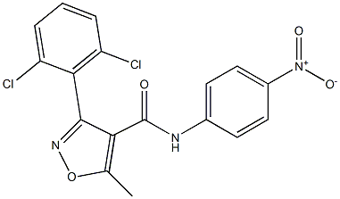 3-(2,6-dichlorophenyl)-N-{4-nitrophenyl}-5-methylisoxazole-4-carboxamide Structure