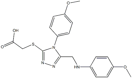 {[5-[(4-methoxyanilino)methyl]-4-(4-methoxyphenyl)-4H-1,2,4-triazol-3-yl]sulfanyl}acetic acid Structure