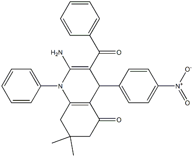 2-amino-3-benzoyl-4-{4-nitrophenyl}-7,7-dimethyl-1-phenyl-4,6,7,8-tetrahydro-5(1H)-quinolinone 구조식 이미지