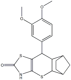 9-(3,4-dimethoxyphenyl)-3,7-dithia-5-azatetracyclo[9.2.1.0~2,10~.0~4,8~]tetradec-4(8)-en-6-one Structure