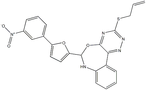 3-(allylsulfanyl)-6-(5-{3-nitrophenyl}-2-furyl)-6,7-dihydro[1,2,4]triazino[5,6-d][3,1]benzoxazepine 구조식 이미지