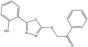 2-{[5-(2-hydroxyphenyl)-1,3,4-oxadiazol-2-yl]sulfanyl}-1-phenylethanone 구조식 이미지