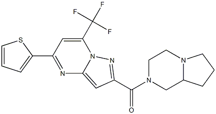 2-(hexahydropyrrolo[1,2-a]pyrazin-2(1H)-ylcarbonyl)-5-(2-thienyl)-7-(trifluoromethyl)pyrazolo[1,5-a]pyrimidine Structure