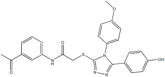 N-(3-acetylphenyl)-2-{[5-(4-hydroxyphenyl)-4-(4-methoxyphenyl)-4H-1,2,4-triazol-3-yl]sulfanyl}acetamide Structure