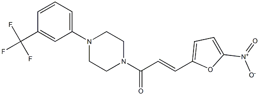 1-(3-{5-nitro-2-furyl}acryloyl)-4-[3-(trifluoromethyl)phenyl]piperazine 구조식 이미지