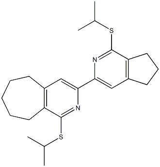 1-(isopropylsulfanyl)-3-[1-(isopropylsulfanyl)-6,7-dihydro-5H-cyclopenta[c]pyridin-3-yl]-6,7,8,9-tetrahydro-5H-cyclohepta[c]pyridine Structure