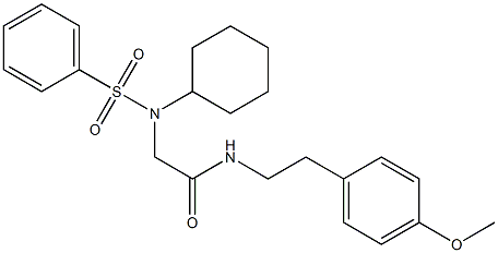 2-[cyclohexyl(phenylsulfonyl)amino]-N-[2-(4-methoxyphenyl)ethyl]acetamide 구조식 이미지