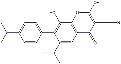 2,8-Dihydroxy-6-isopropyl-7-(4-isopropylphenyl)-4-oxo-4H-chromene-3-carbonitrile Structure