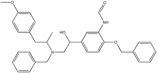 N-[5-[1-Hydroxy-2-[[2-(4-methoxyphenyl)-1-methylethyl](phenylmethyl)amino]ethyl]-2-(phenylmethoxy)phenyl]formamide 구조식 이미지