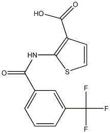 2-{[3-(trifluoromethyl)benzene]amido}thiophene-3-carboxylic acid 구조식 이미지