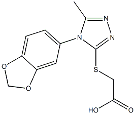 2-{[4-(2H-1,3-benzodioxol-5-yl)-5-methyl-4H-1,2,4-triazol-3-yl]sulfanyl}acetic acid 구조식 이미지