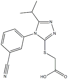 2-{[4-(3-cyanophenyl)-5-(propan-2-yl)-4H-1,2,4-triazol-3-yl]sulfanyl}acetic acid 구조식 이미지