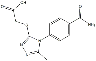 2-{[4-(4-carbamoylphenyl)-5-methyl-4H-1,2,4-triazol-3-yl]sulfanyl}acetic acid 구조식 이미지