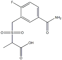 2-{[5-(aminocarbonyl)-2-fluorobenzyl]sulfonyl}propanoic acid 구조식 이미지