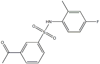 3-acetyl-N-(4-fluoro-2-methylphenyl)benzene-1-sulfonamide 구조식 이미지