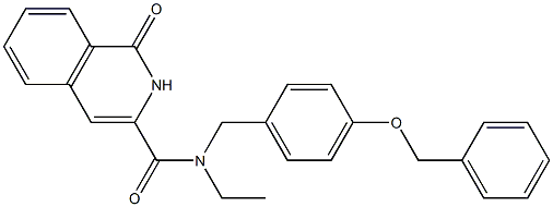 3-Isoquinolinecarboxamide,  N-ethyl-1,2-dihydro-1-oxo-N-[[4-(phenylmethoxy)phenyl]methyl]- Structure