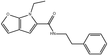 6H-Furo[2,3-b]pyrrole-5-carboxamide,  6-ethyl-N-(2-phenylethyl)- 구조식 이미지