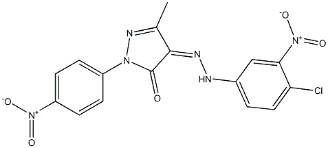 3-methyl-1-(4-nitrophenyl)-1H-pyrazole-4,5-dione 4-[N-(4-chloro-3-nitrophenyl)hydrazone] Structure