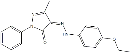 3-methyl-1-phenyl-1H-pyrazole-4,5-dione 4-[N-(4-ethoxyphenyl)hydrazone] 구조식 이미지