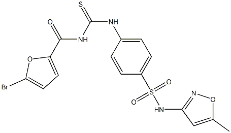 4-({[(5-bromo-2-furoyl)amino]carbothioyl}amino)-N-(5-methyl-3-isoxazolyl)benzenesulfonamide 구조식 이미지