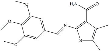 4,5-dimethyl-2-{[(E)-(3,4,5-trimethoxyphenyl)methylidene]amino}-3-thiophenecarboxamide Structure