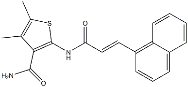 4,5-dimethyl-2-{[(E)-3-(1-naphthyl)-2-propenoyl]amino}-3-thiophenecarboxamide Structure