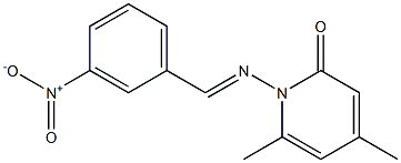 4,6-dimethyl-1-{[(E)-(3-nitrophenyl)methylidene]amino}-2(1H)-pyridinone Structure