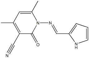 4,6-dimethyl-2-oxo-1-{[(E)-1H-pyrrol-2-ylmethylidene]amino}-1,2-dihydro-3-pyridinecarbonitrile Structure