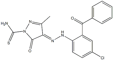 4-[(Z)-2-(2-benzoyl-4-chlorophenyl)hydrazono]-3-methyl-5-oxo-1H-pyrazole-1(5H)-carbothioamide 구조식 이미지