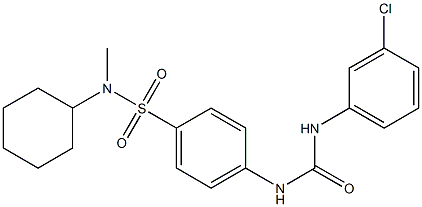 4-{[(3-chloroanilino)carbonyl]amino}-N-cyclohexyl-N-methylbenzenesulfonamide Structure