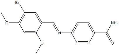 4-{[(E)-(5-bromo-2,4-dimethoxyphenyl)methylidene]amino}benzamide Structure